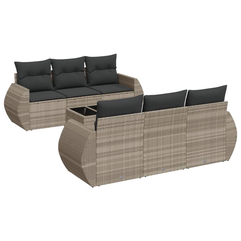 7-dijelni set vrtnih sofa svjetlosivi od poliratana