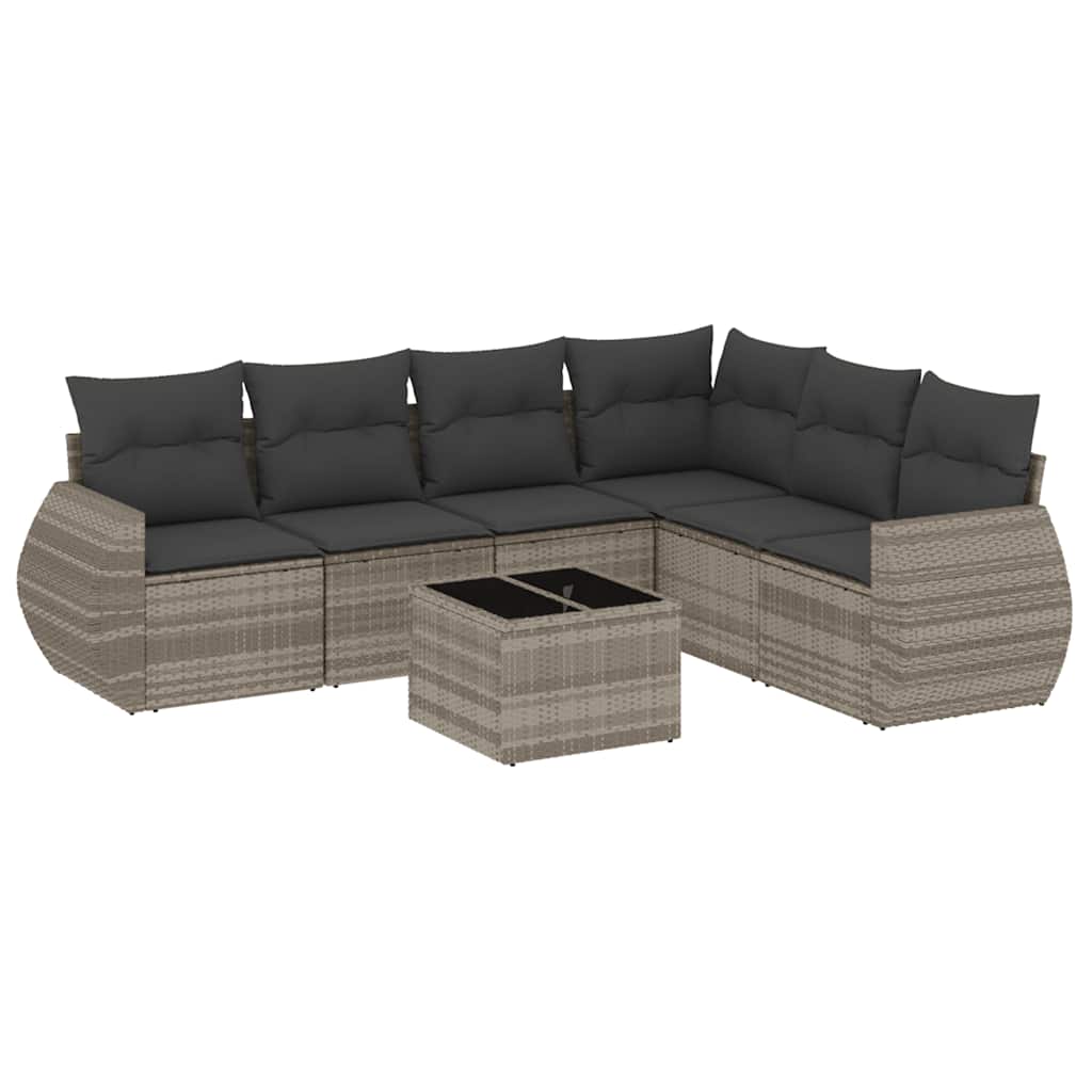 7-dijelni set vrtnih sofa svjetlosivi od poliratana