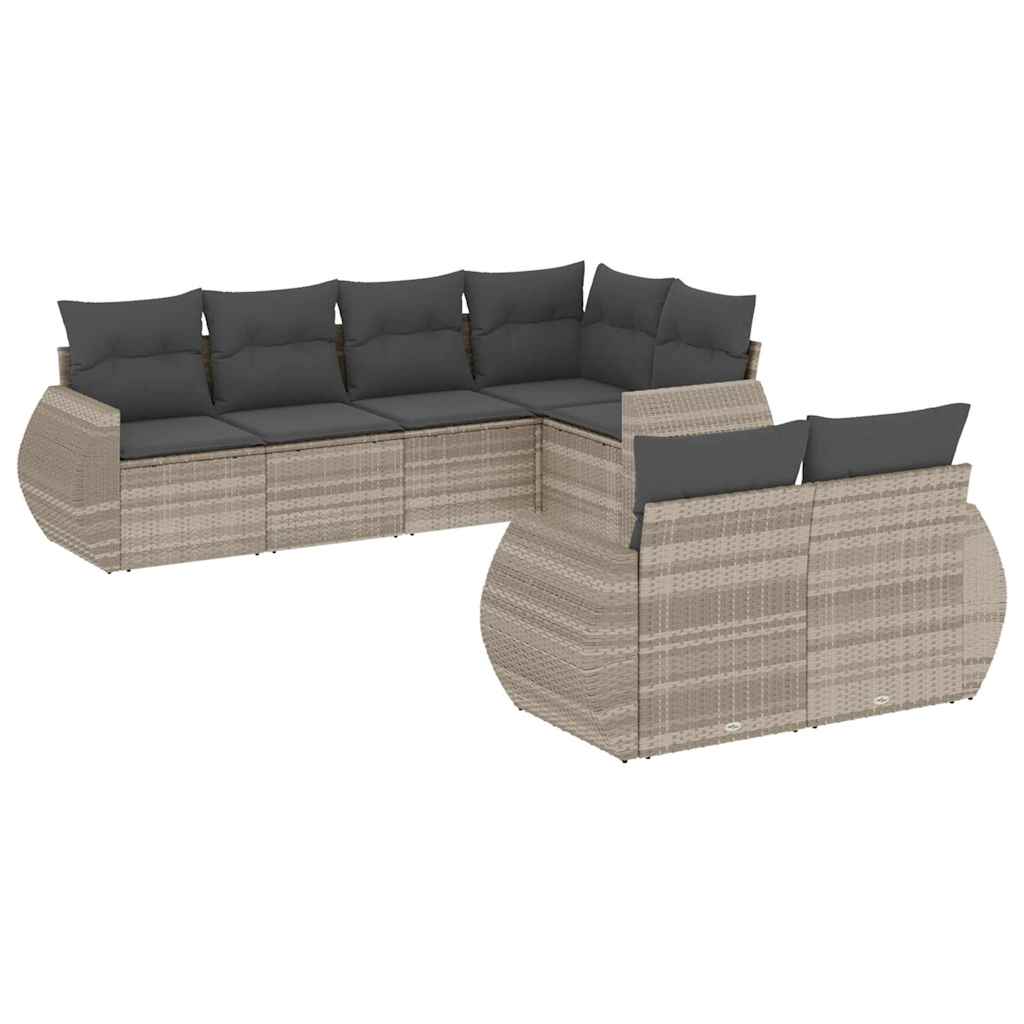 7-dijelni set vrtnih sofa svjetlosivi od poliratana