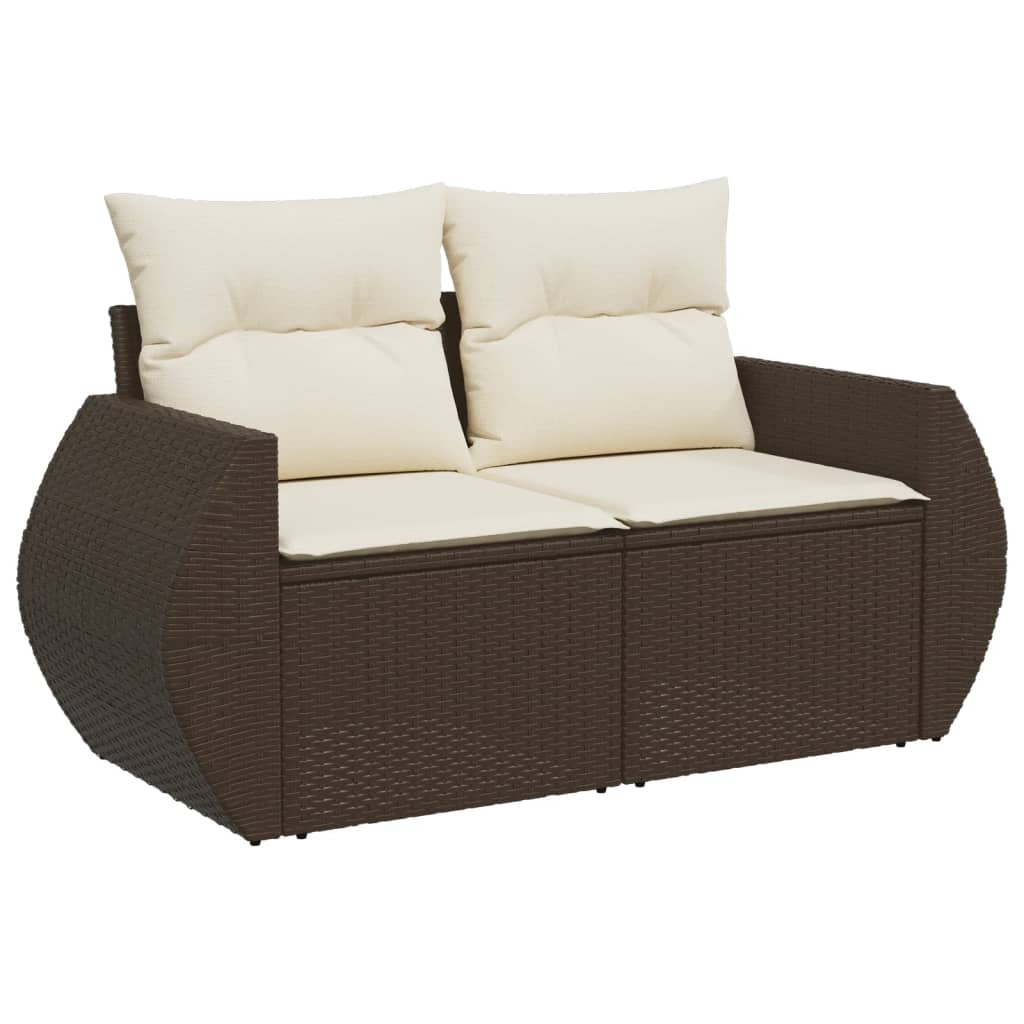 8-dijelni set vrtnih sofa s jastucima smeđi od poliratana