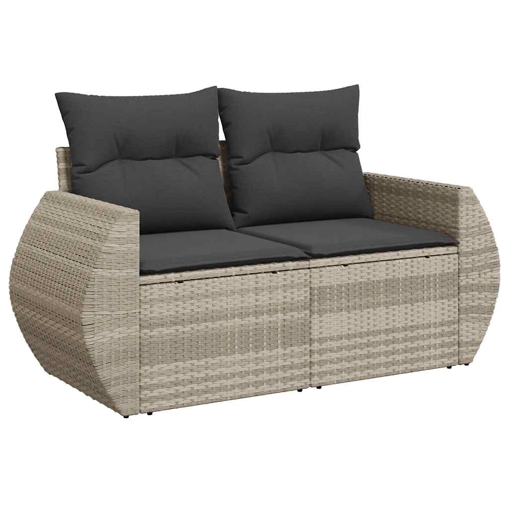 6-dijelni set vrtnih sofa od poliratana s jastucima svjetlosivi
