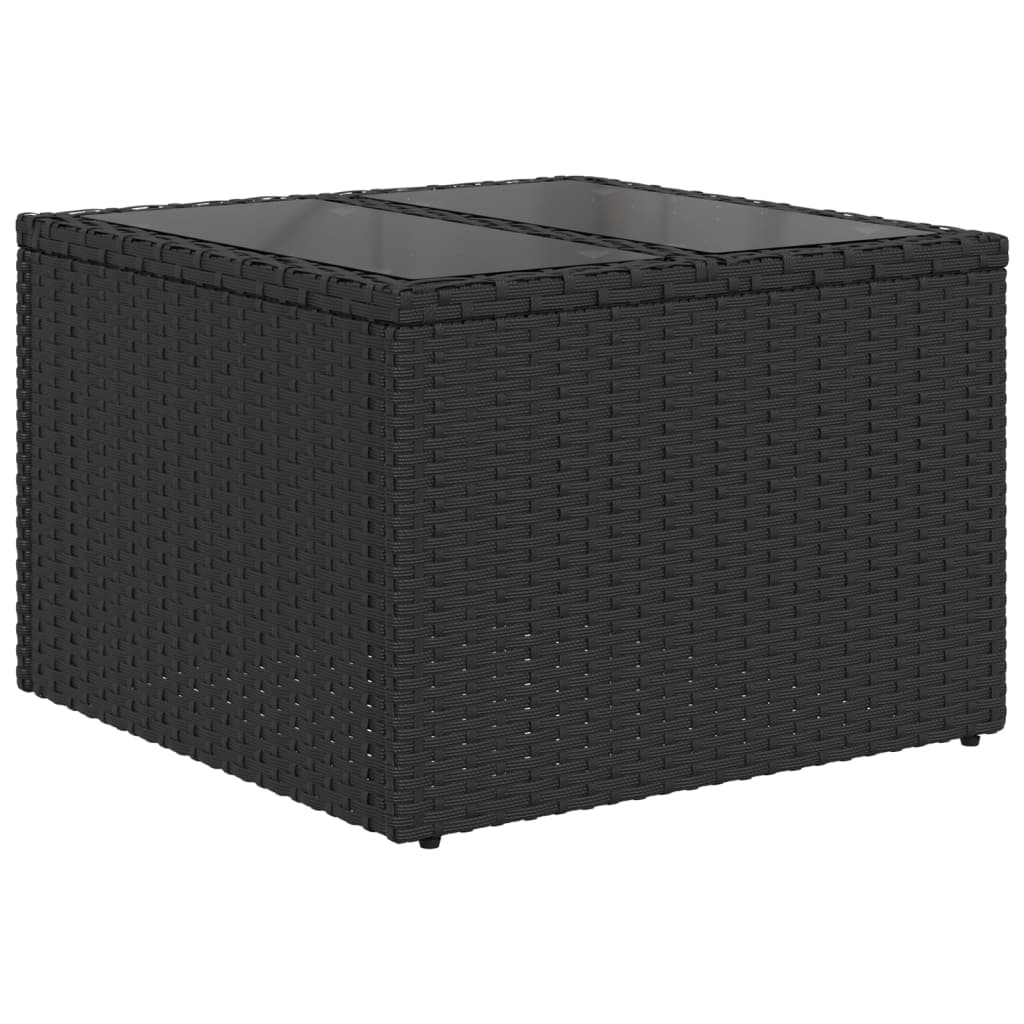 8-dijelni set vrtnih sofa od poliratana s jastucima crni