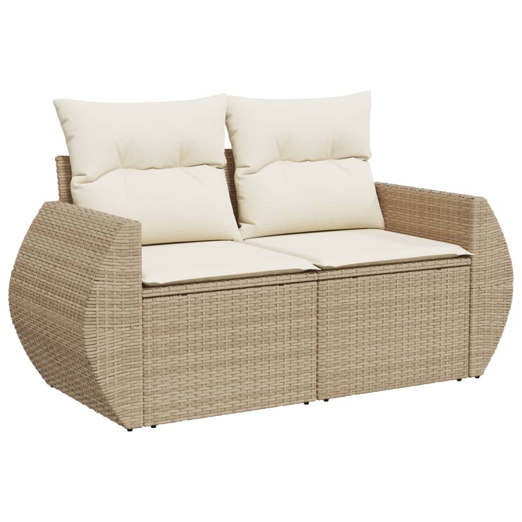 9-dijelni set vrtnih sofa s jastucima bež od poliratana