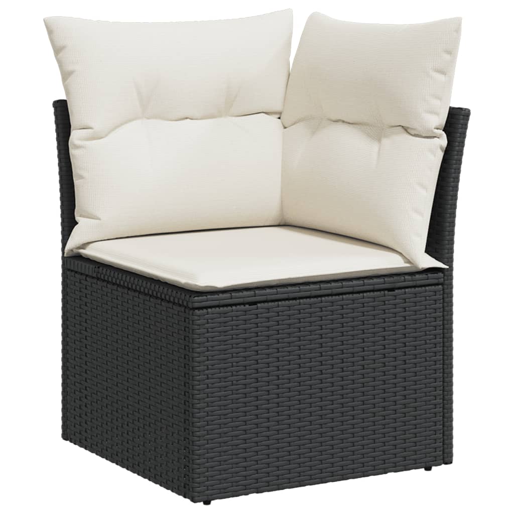 11-dijelni set vrtnih sofa od poliratana s jastucima crni