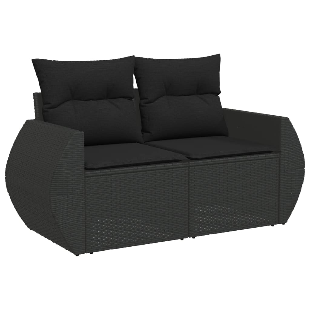 11-dijelni set vrtnih sofa od poliratana s jastucima crni