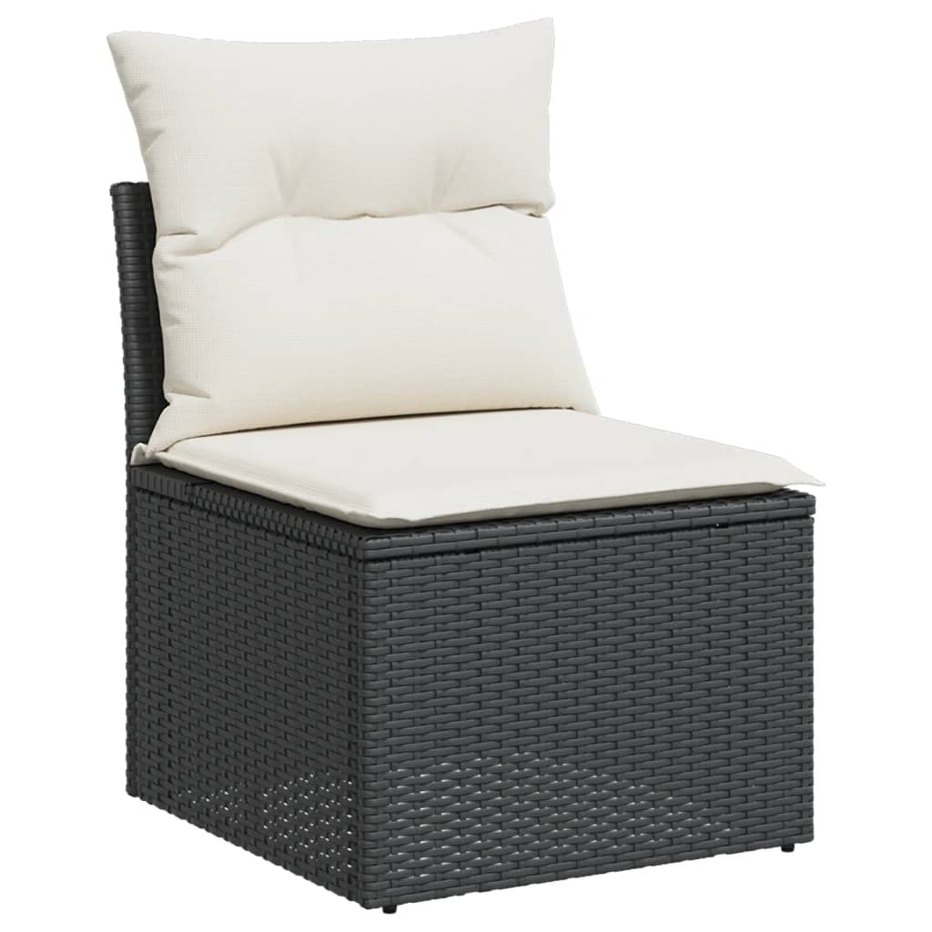 11-dijelni set vrtnih sofa od poliratana s jastucima crni
