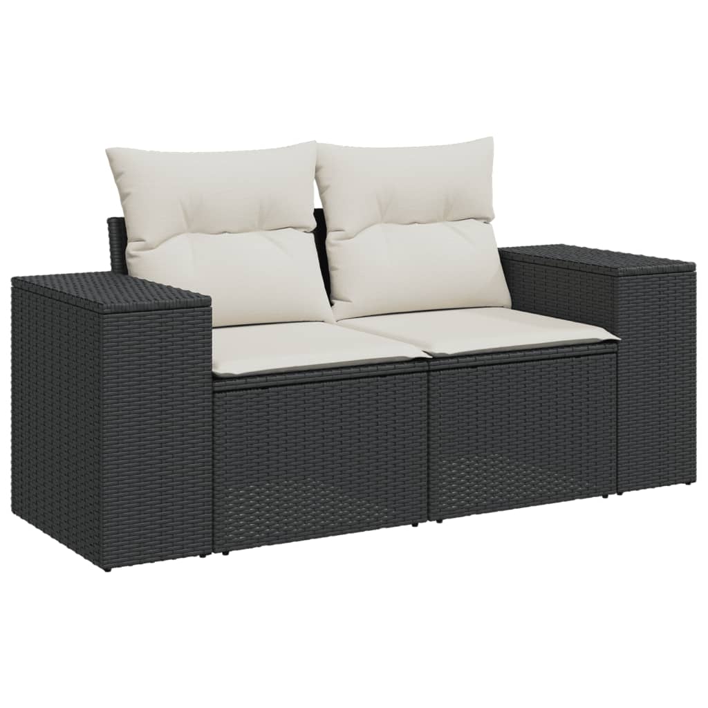 4-dijelni set vrtnih sofa od poliratana s jastucima crni