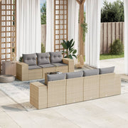 8-dijelni set vrtnih sofa od poliratana s jastucima bež 93 x 62 x 69 cm