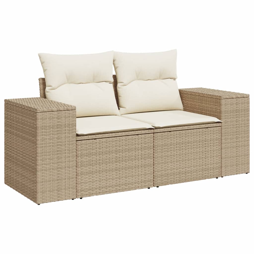 9-dijelni set vrtnih sofa s jastucima bež od poliratana