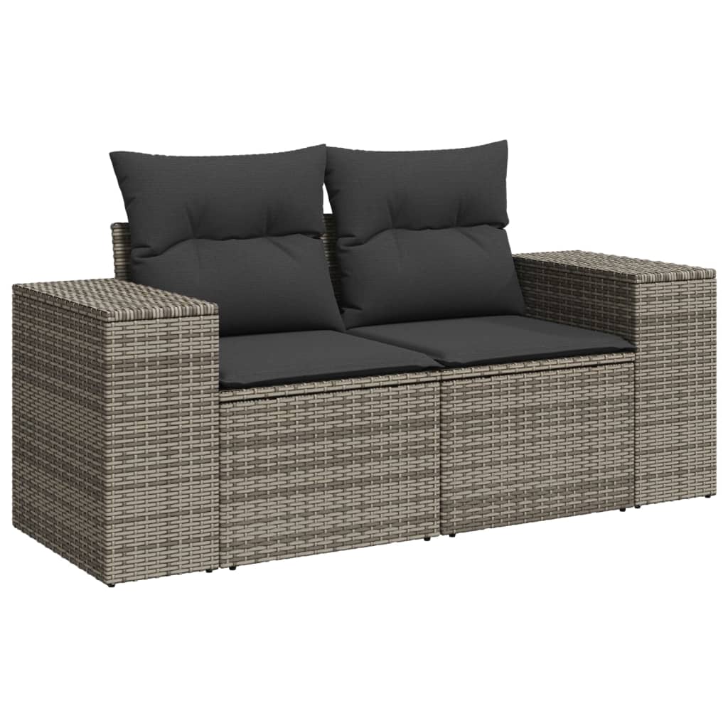 4-dijelni set vrtnih sofa od poliratana s jastucima sivi