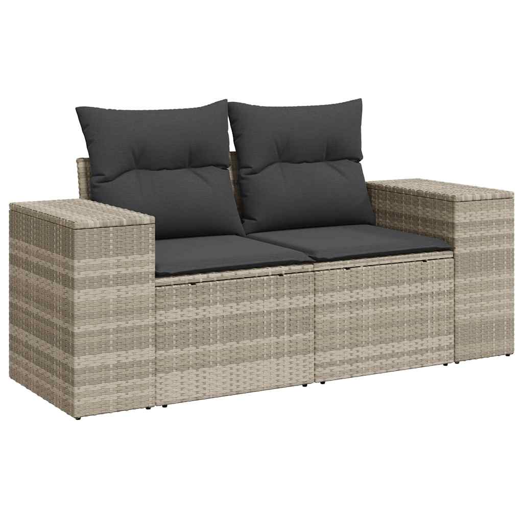 4-dijelni set vrtnih sofa s jastucima svijetlosivi poliratan