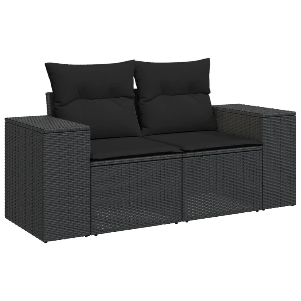 6-dijelni set vrtnih sofa s jastucima crni od poliratana