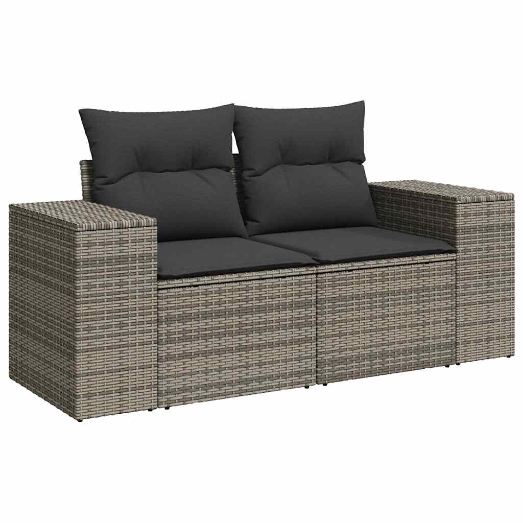 6-dijelni set vrtnih sofa od poliratana s jastucima sivi