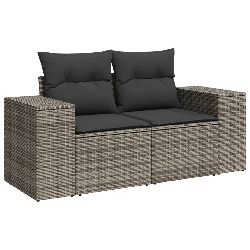7-dijelni set vrtnih sofa sivi od poliratana