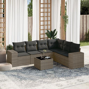7-dijelni set vrtnih sofa sivi od poliratana