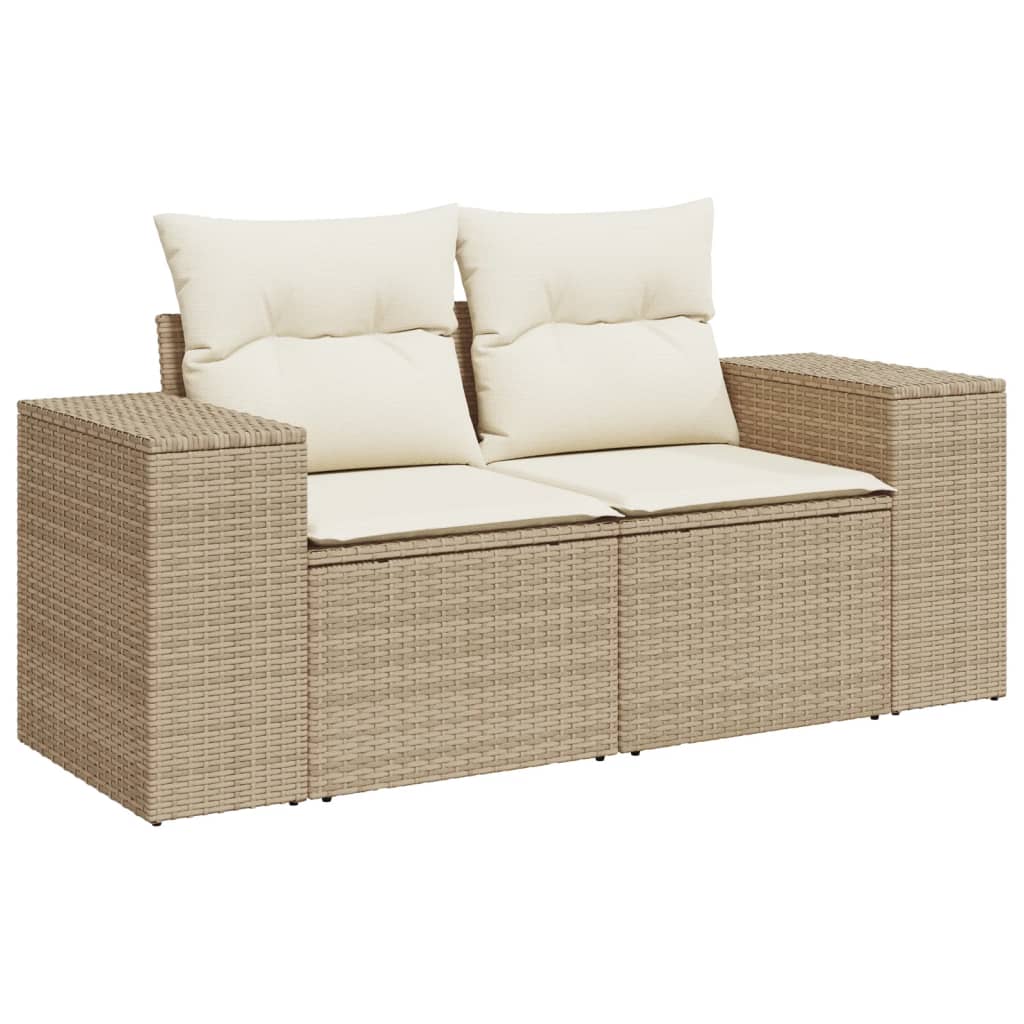 7-dijelni set vrtnih sofa od poliratana s jastucima bež