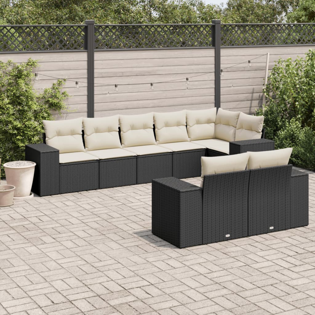 8-dijelni set vrtnih sofa od poliratana s jastucima