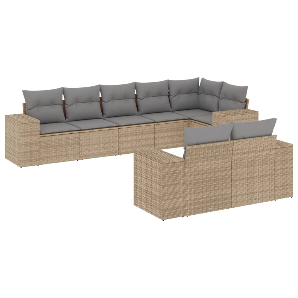 8-dijelni set vrtnih sofa od poliratana s jastucima