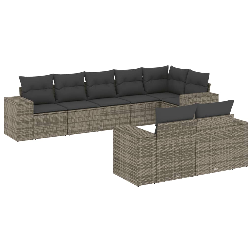 8-dijelni set vrtnih sofa od poliratana s jastucima