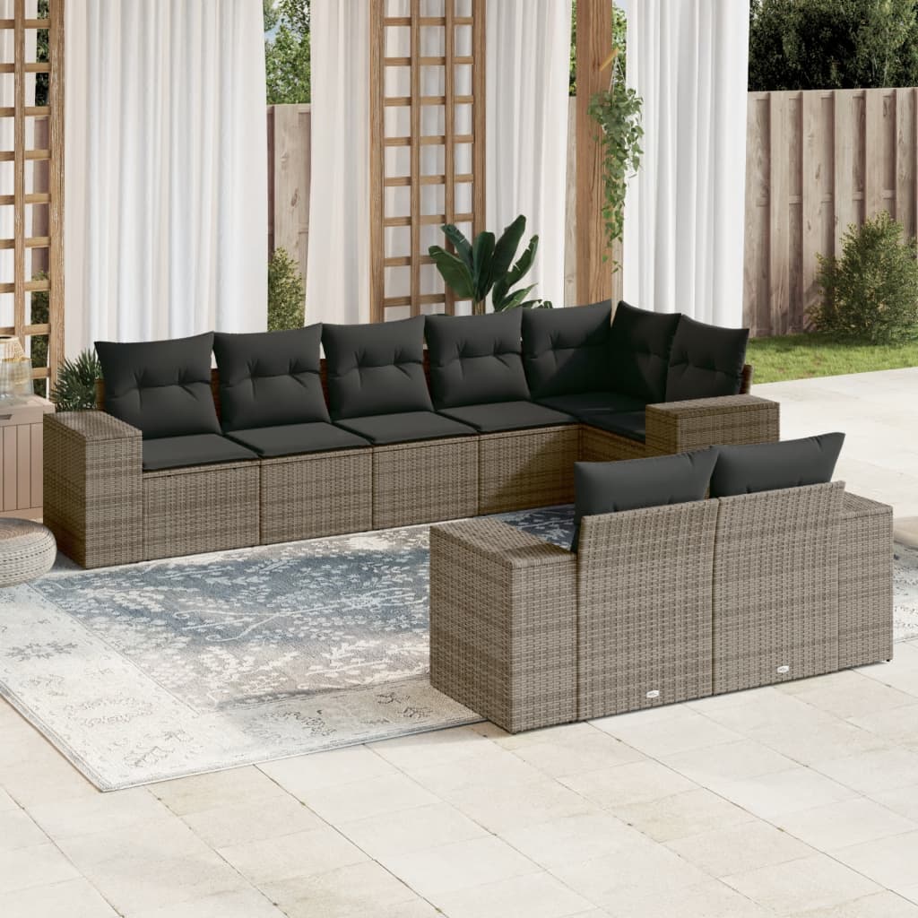 8-dijelni set vrtnih sofa od poliratana s jastucima