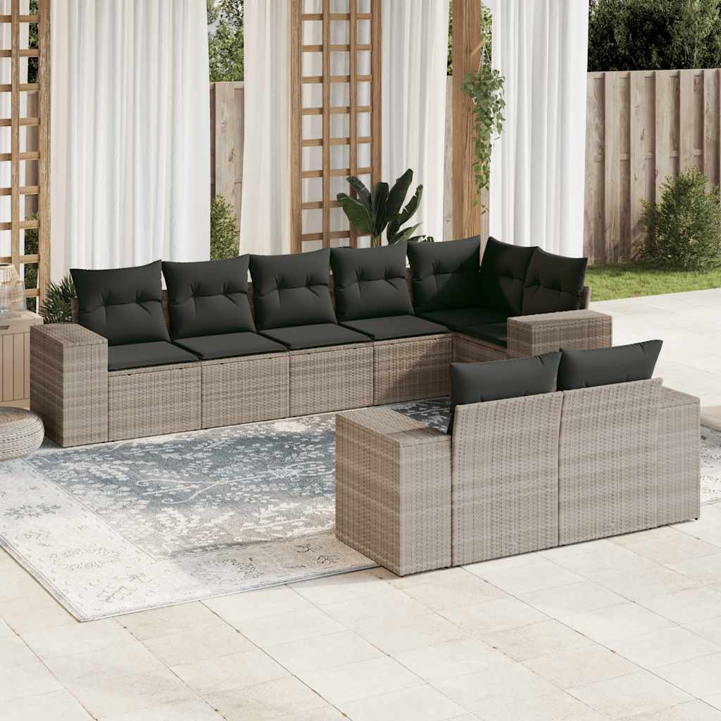 8-dijelni set vrtnih sofa od poliratana s jastucima
