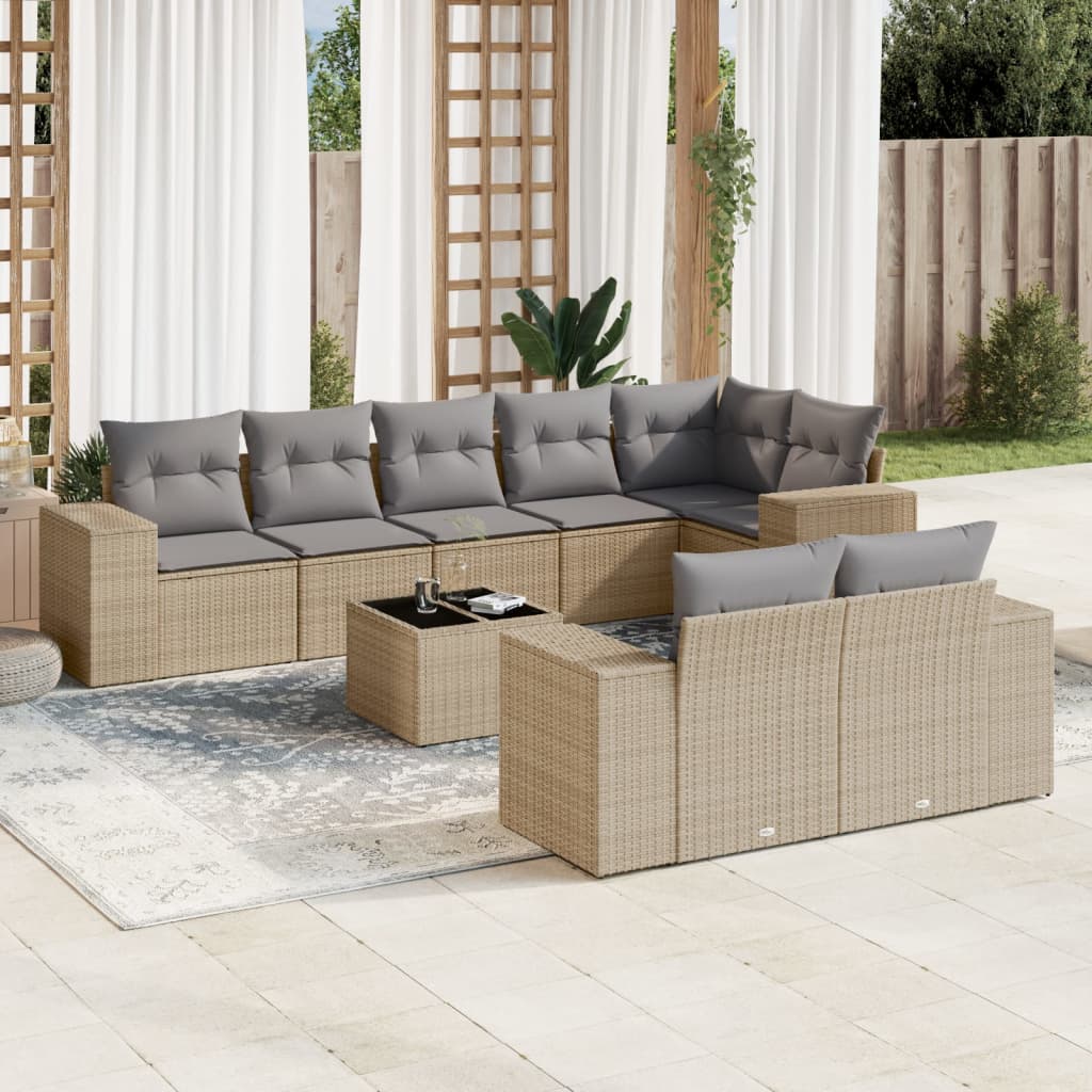 8-dijelni set vrtnih sofa od poliratana s jastucima
