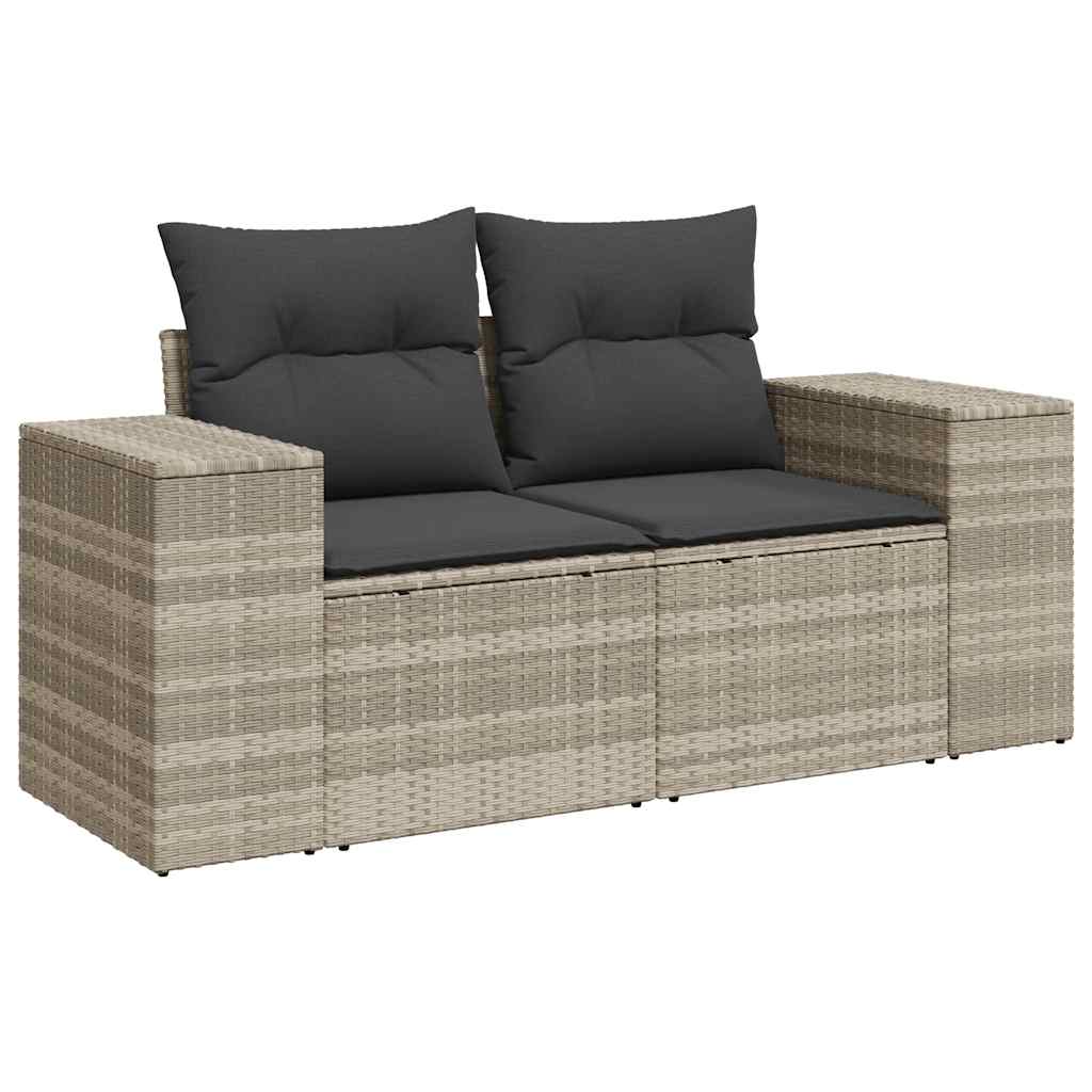 9-dijelni set vrtnih sofa od poliratana s jastucima svjetlosivi