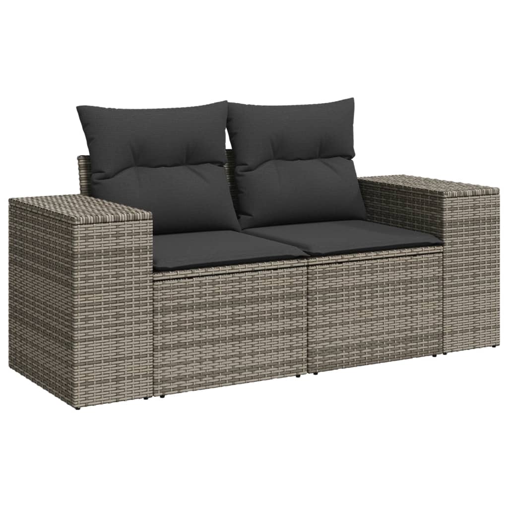 7-dijelni set vrtnih sofa sivi od poliratana