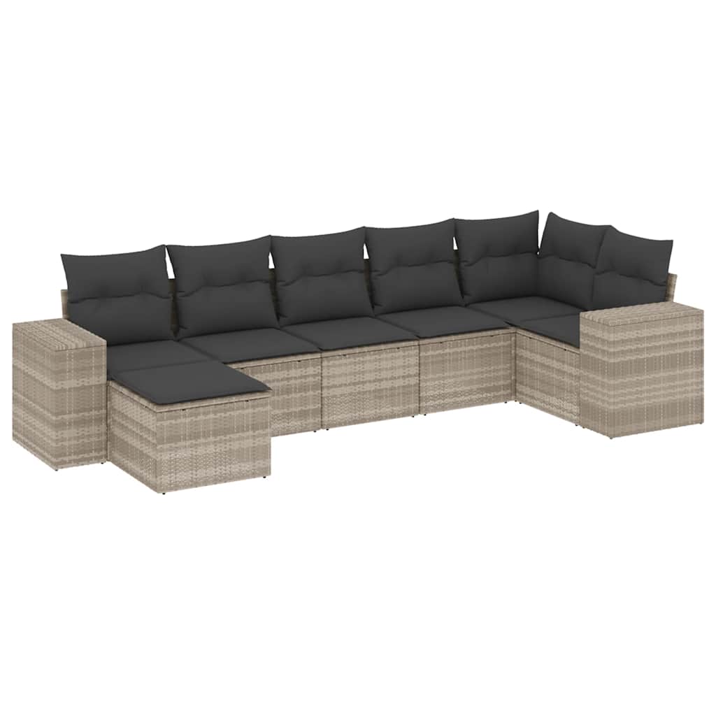 7-dijelni set vrtnih sofa svjetlosivi od poliratana