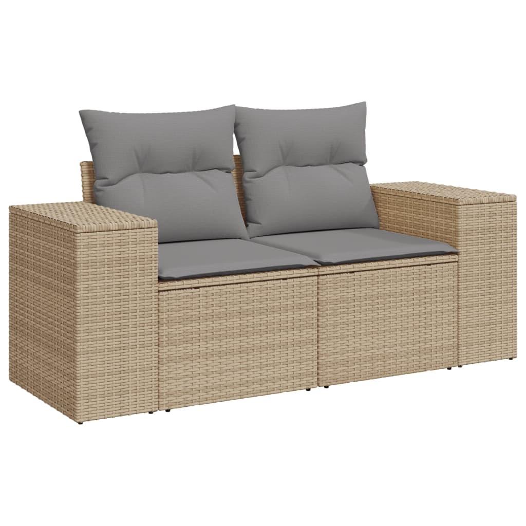 9-dijelni set vrtnih sofa s jastucima bež od poliratana