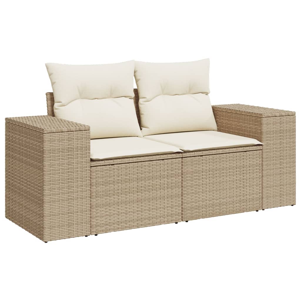 10-dijelni set vrtnih sofa s jastucima bež od poliratana
