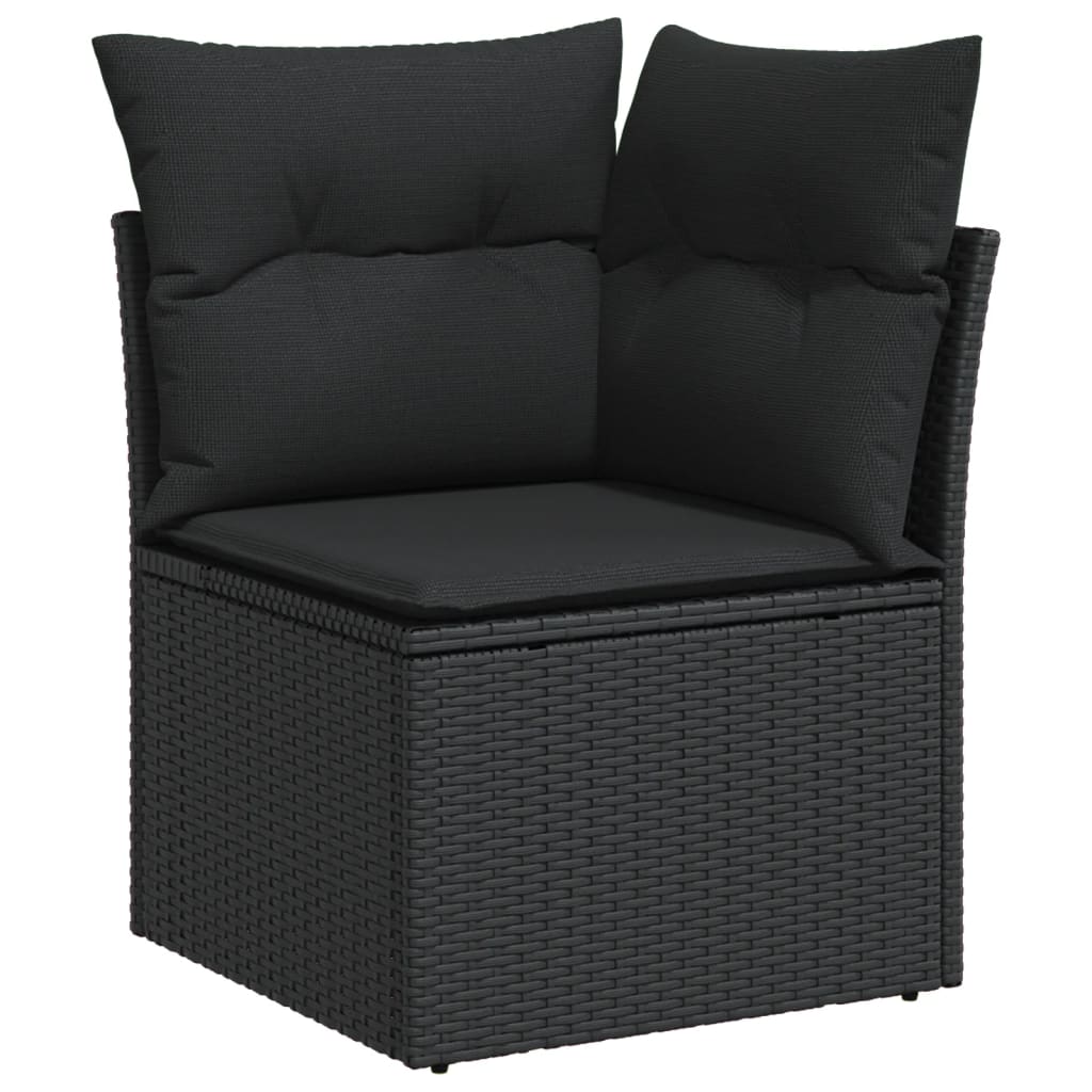10-dijelni set vrtnih sofa s jastucima crni od poliratana
