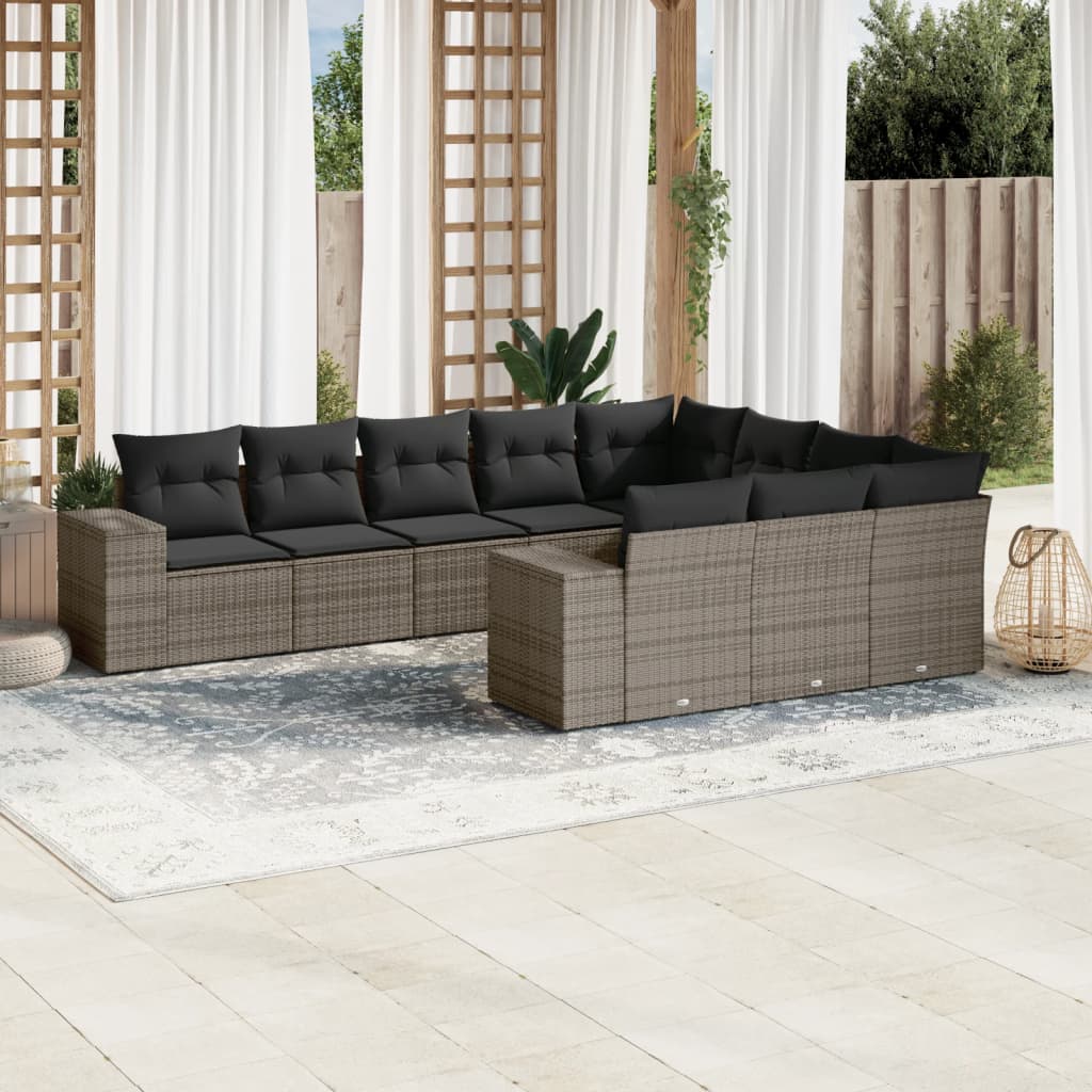 11-dijelni set vrtnih sofa od poliratana s jastucima