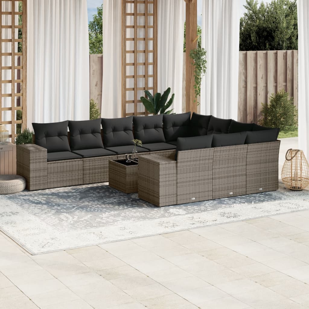 11-dijelni set vrtnih sofa od poliratana s jastucima