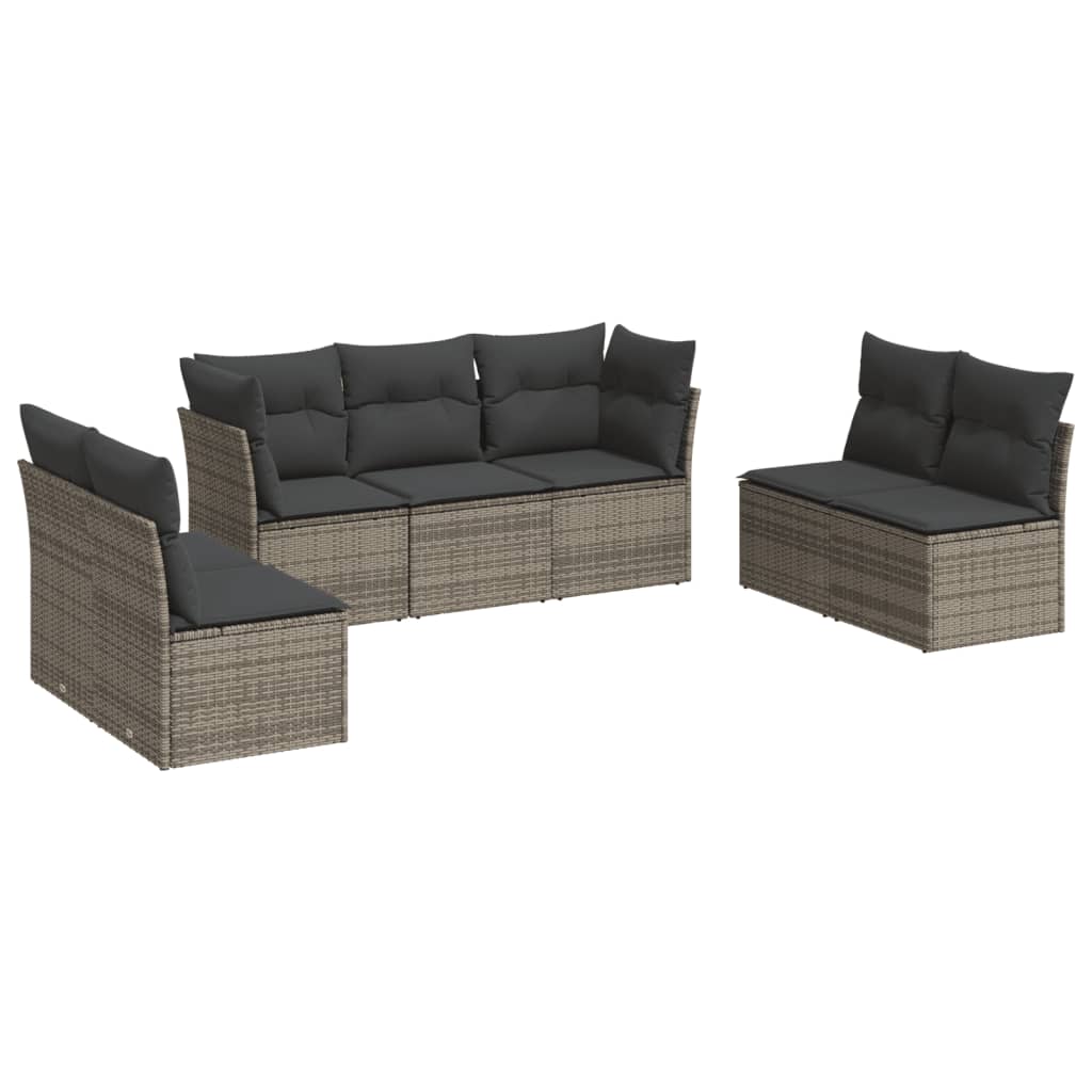 7-dijelni set vrtnih sofa sivi od poliratana