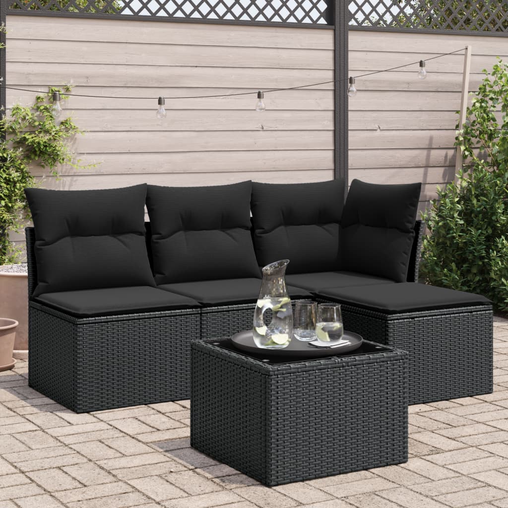 5-dijelni set vrtnih sofa s jastucima bež od poliratana