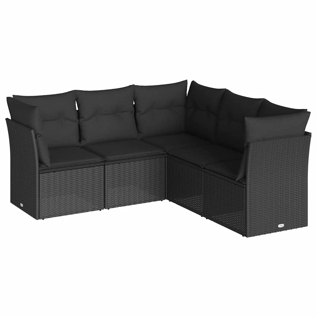6-dijelni set vrtnih sofa od poliratana s jastucima smeđi