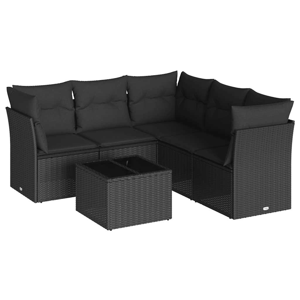 6-dijelni set vrtnih sofa od poliratana s jastucima smeđi