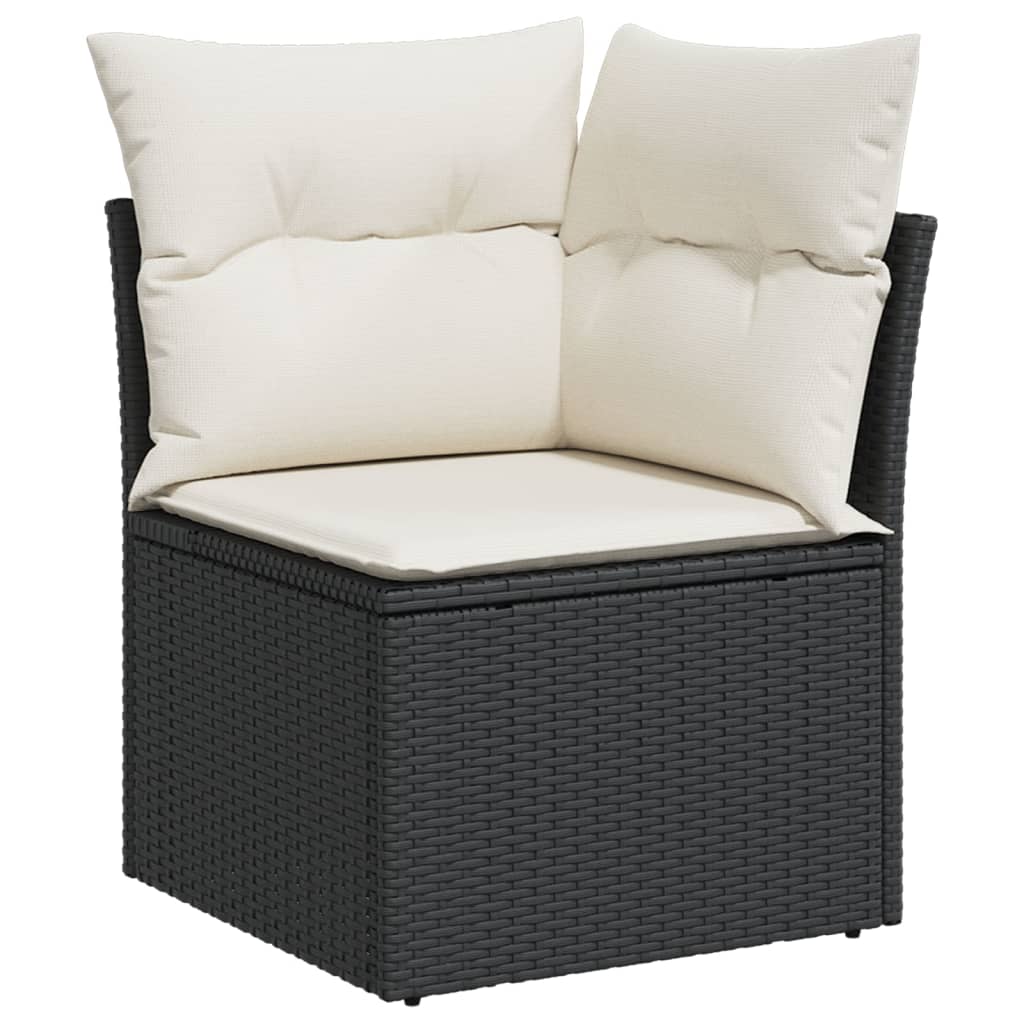 8-dijelni set vrtnih sofa od poliratana s jastucima crni