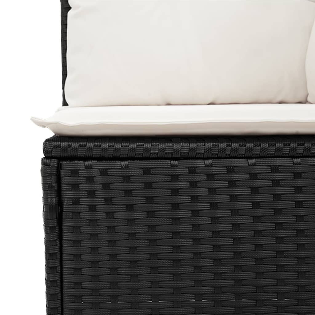 10-dijelni set vrtnih sofa s jastucima crni od poliratana