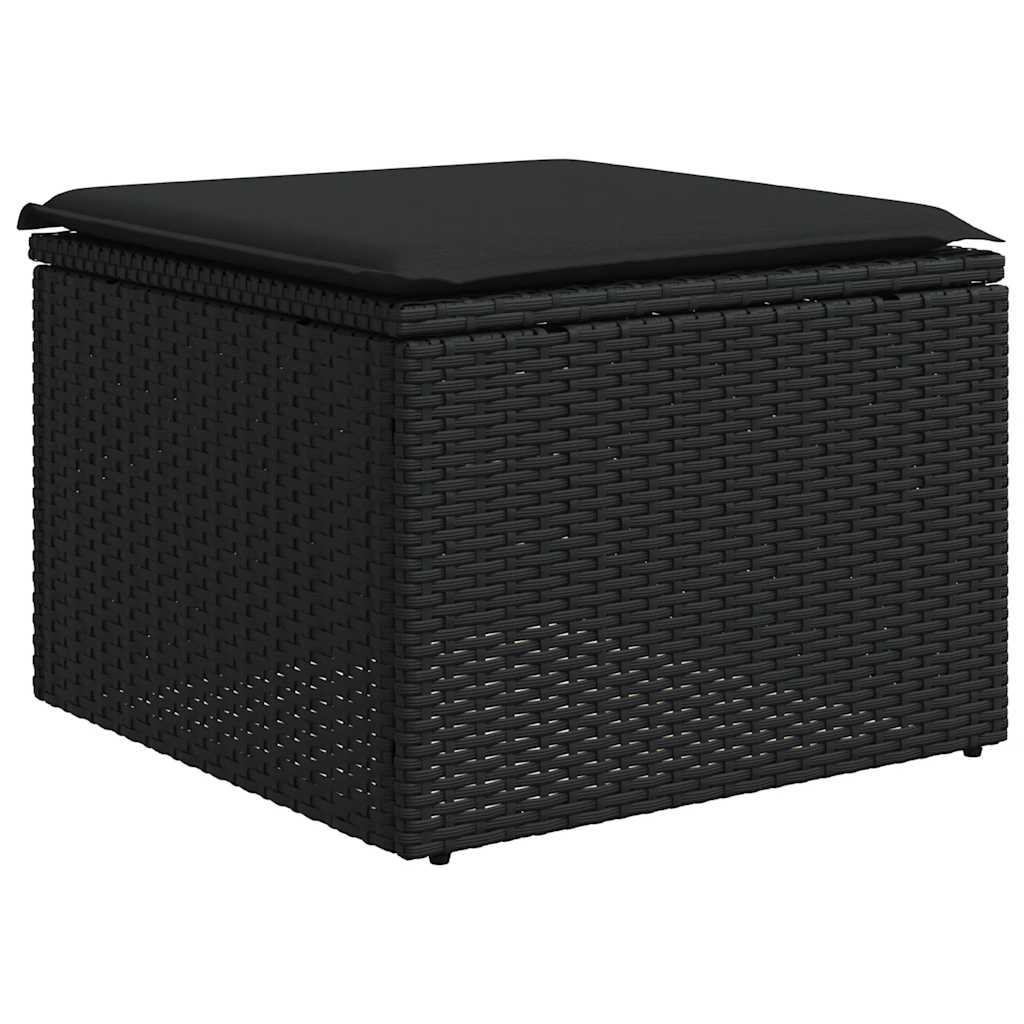 4-dijelni set vrtnih sofa od poliratana s jastucima crni