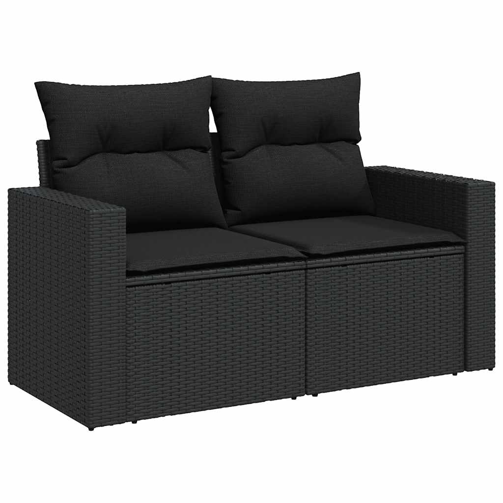 4-dijelni set vrtnih sofa od poliratana s jastucima crni