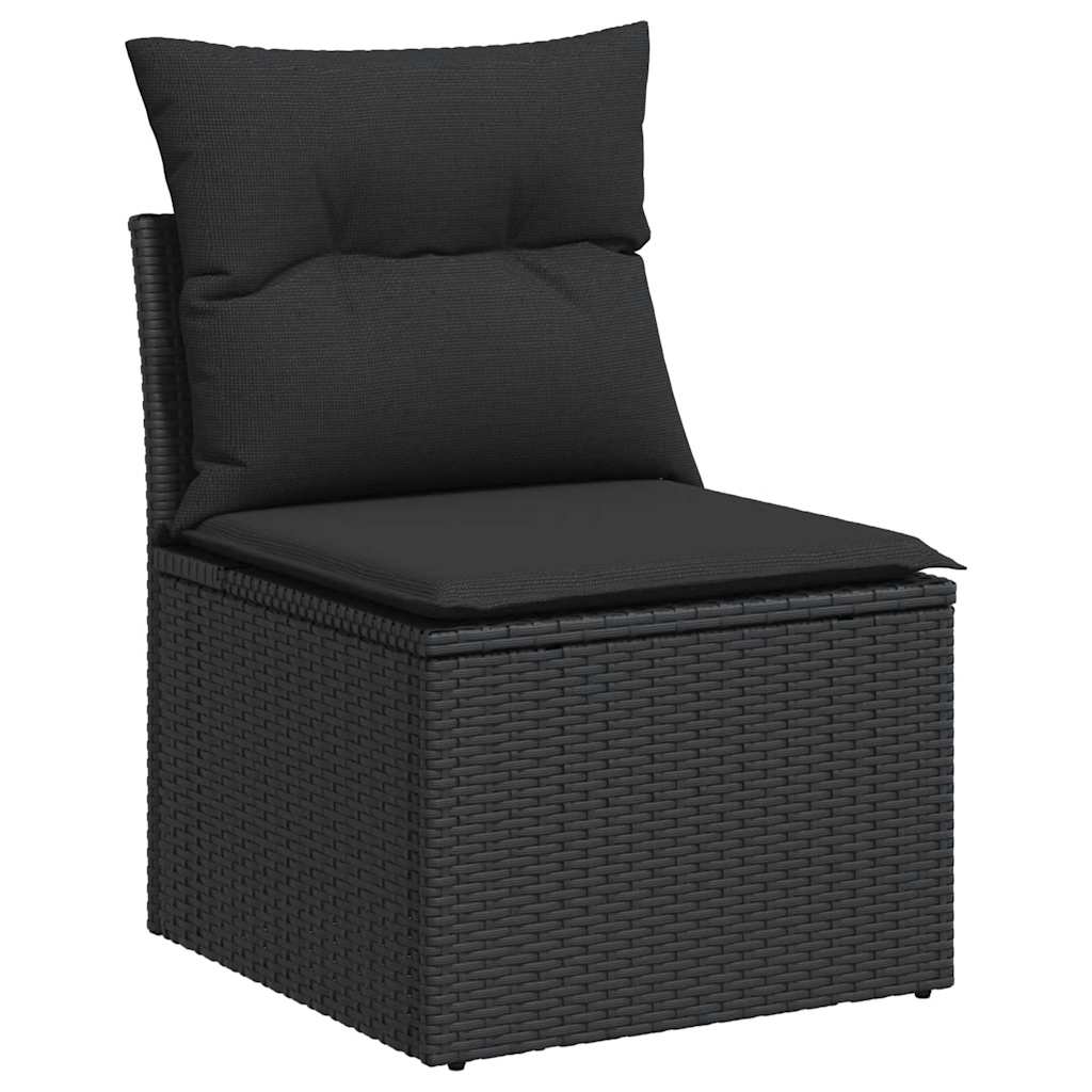 4-dijelni set vrtnih sofa od poliratana s jastucima crni