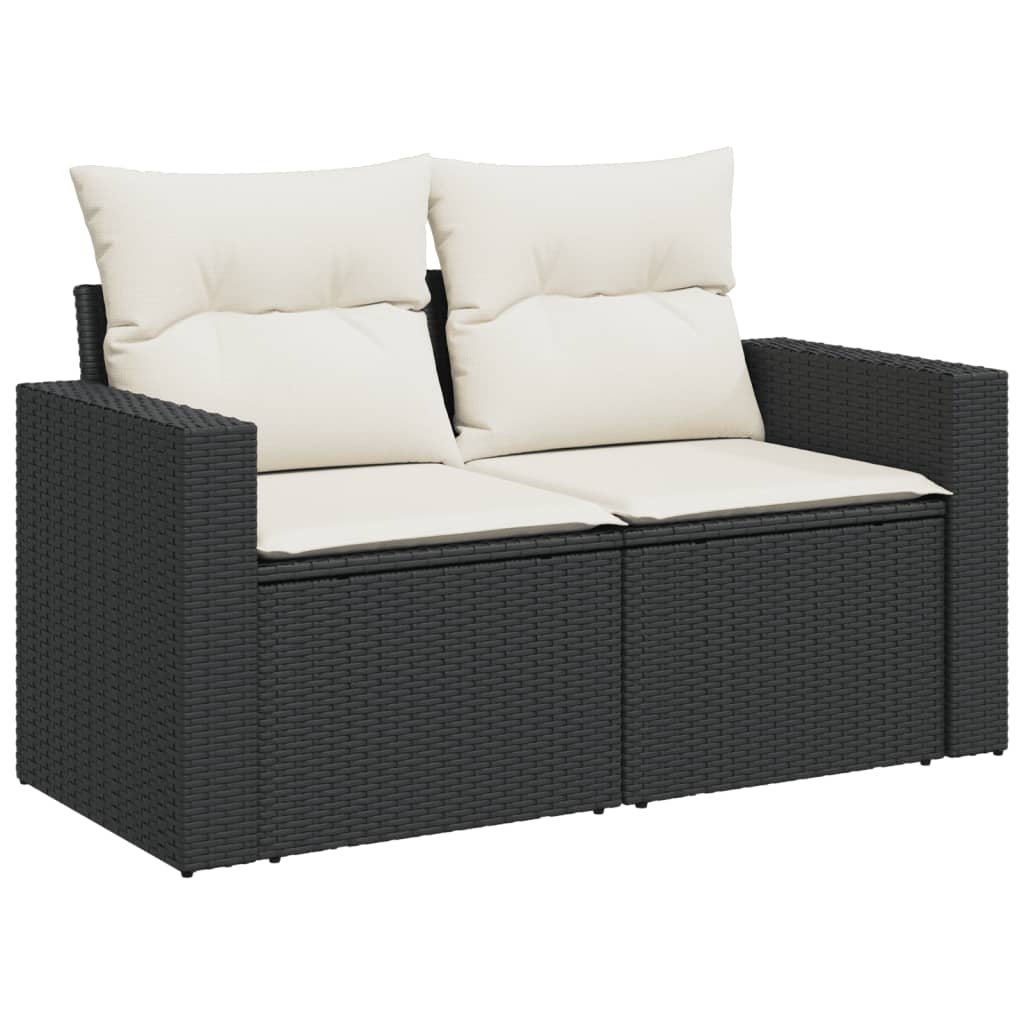4-dijelni set vrtnih sofa od poliratana s jastucima crni