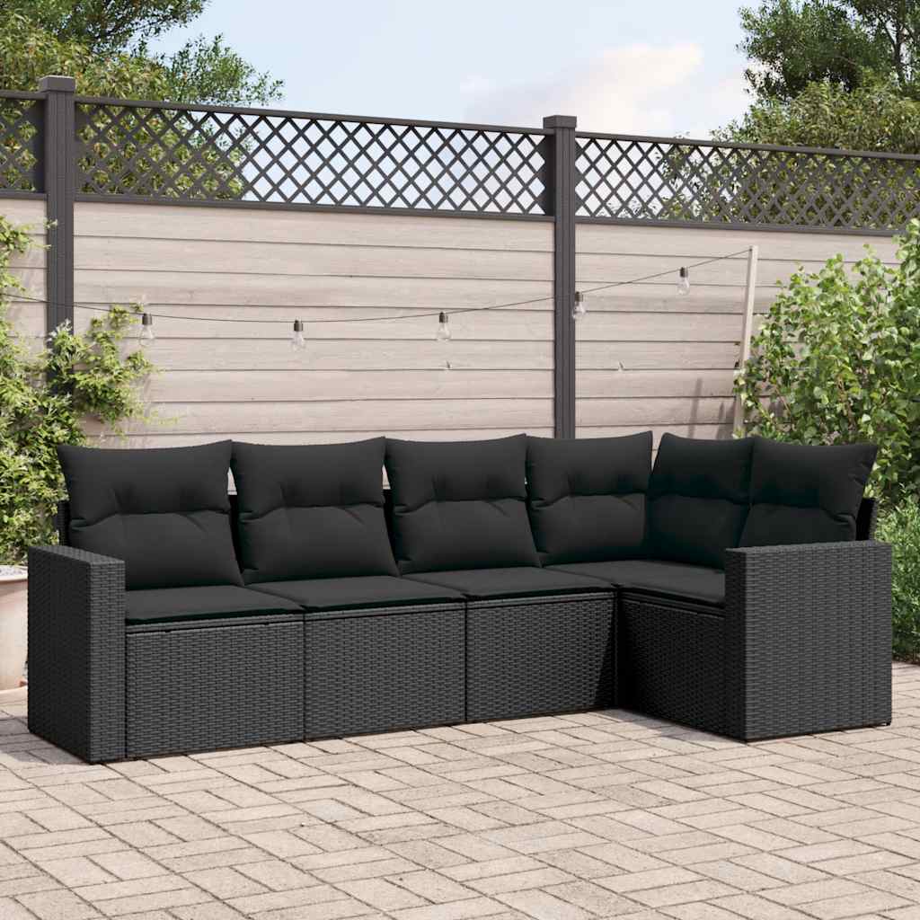 5-dijelni set vrtnih sofa s jastucima bež od poliratana