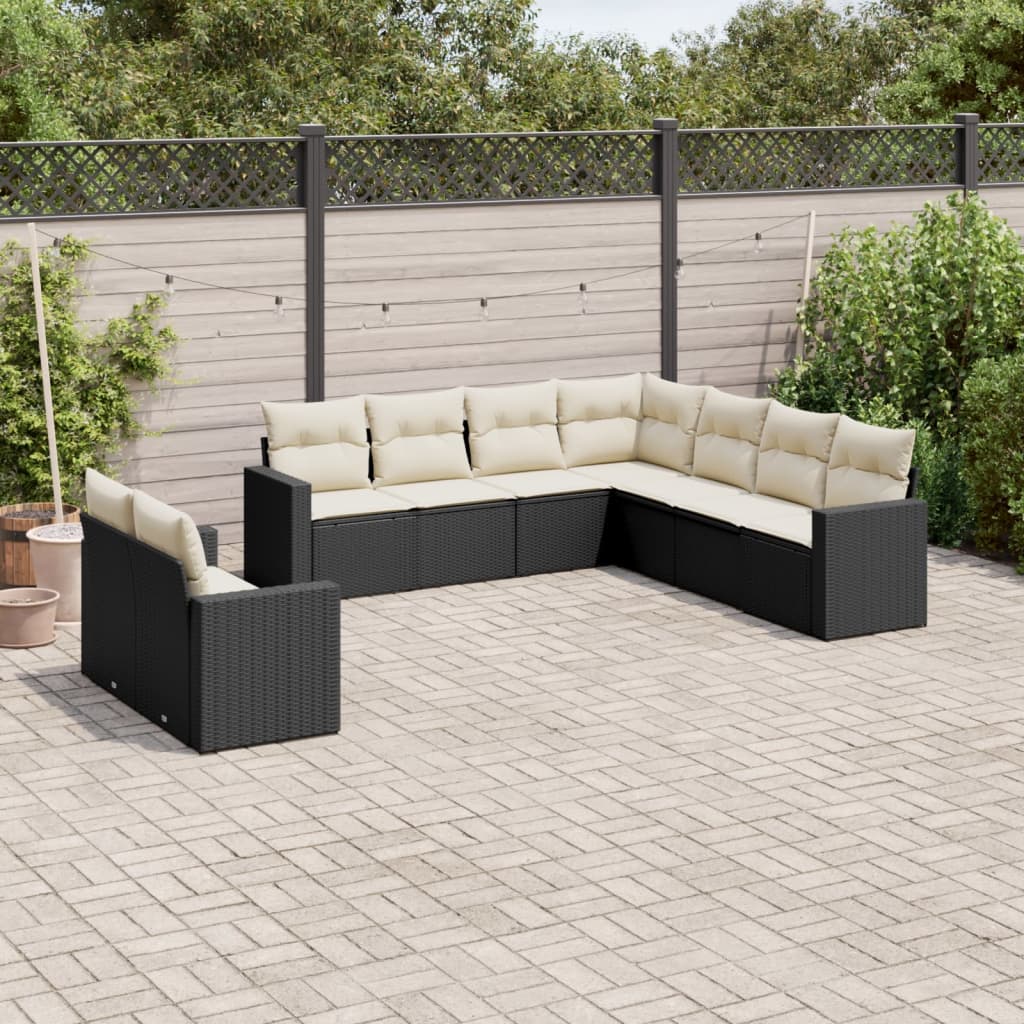 9-dijelni set vrtnih sofa od poliratana s jastucima