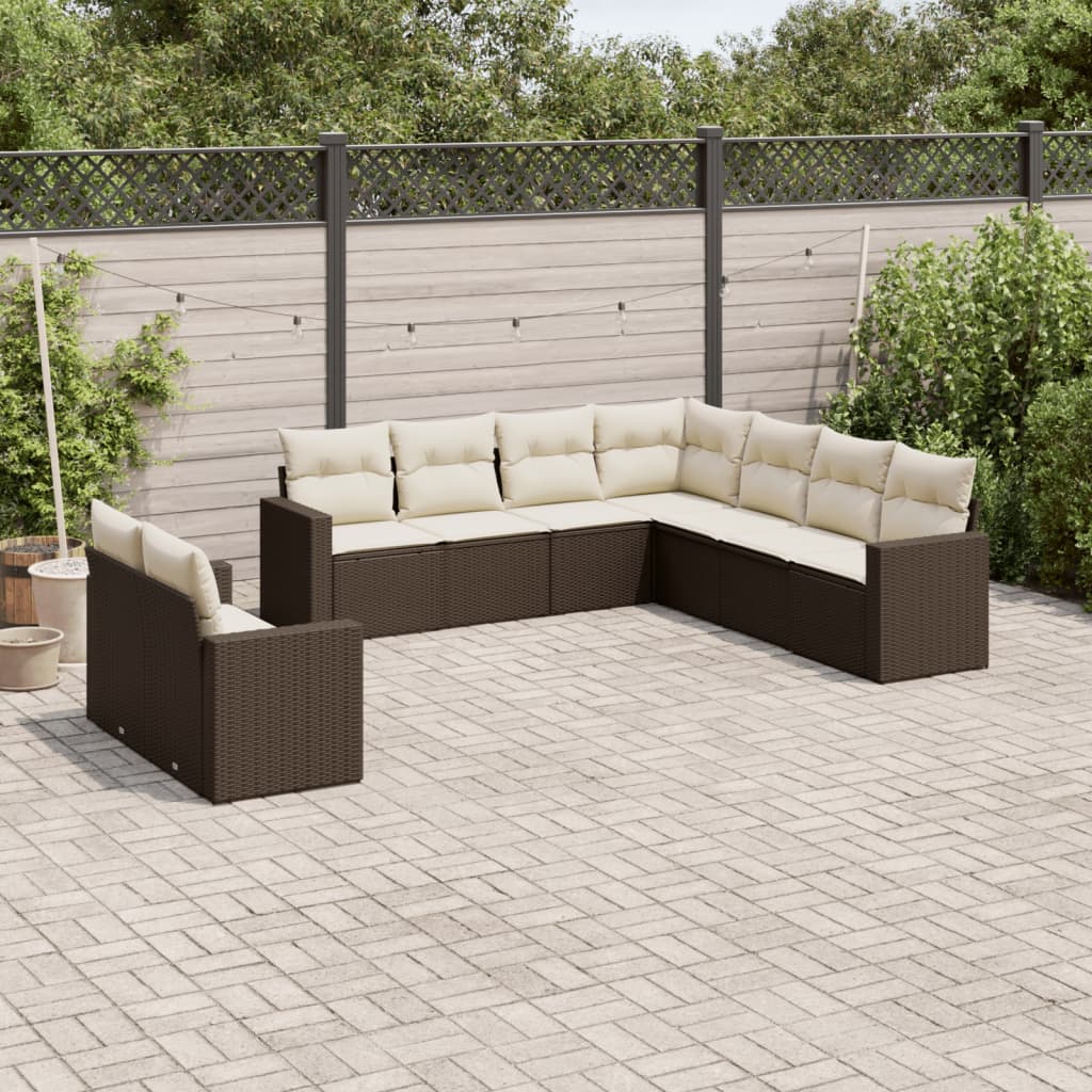 9-dijelni set vrtnih sofa od poliratana s jastucima