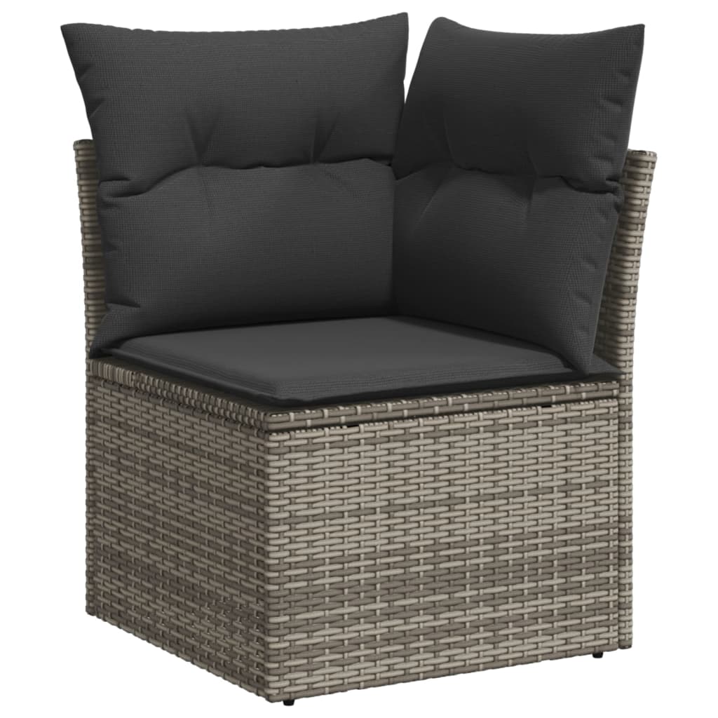 9-dijelni set vrtnih sofa od poliratana s jastucima sivi