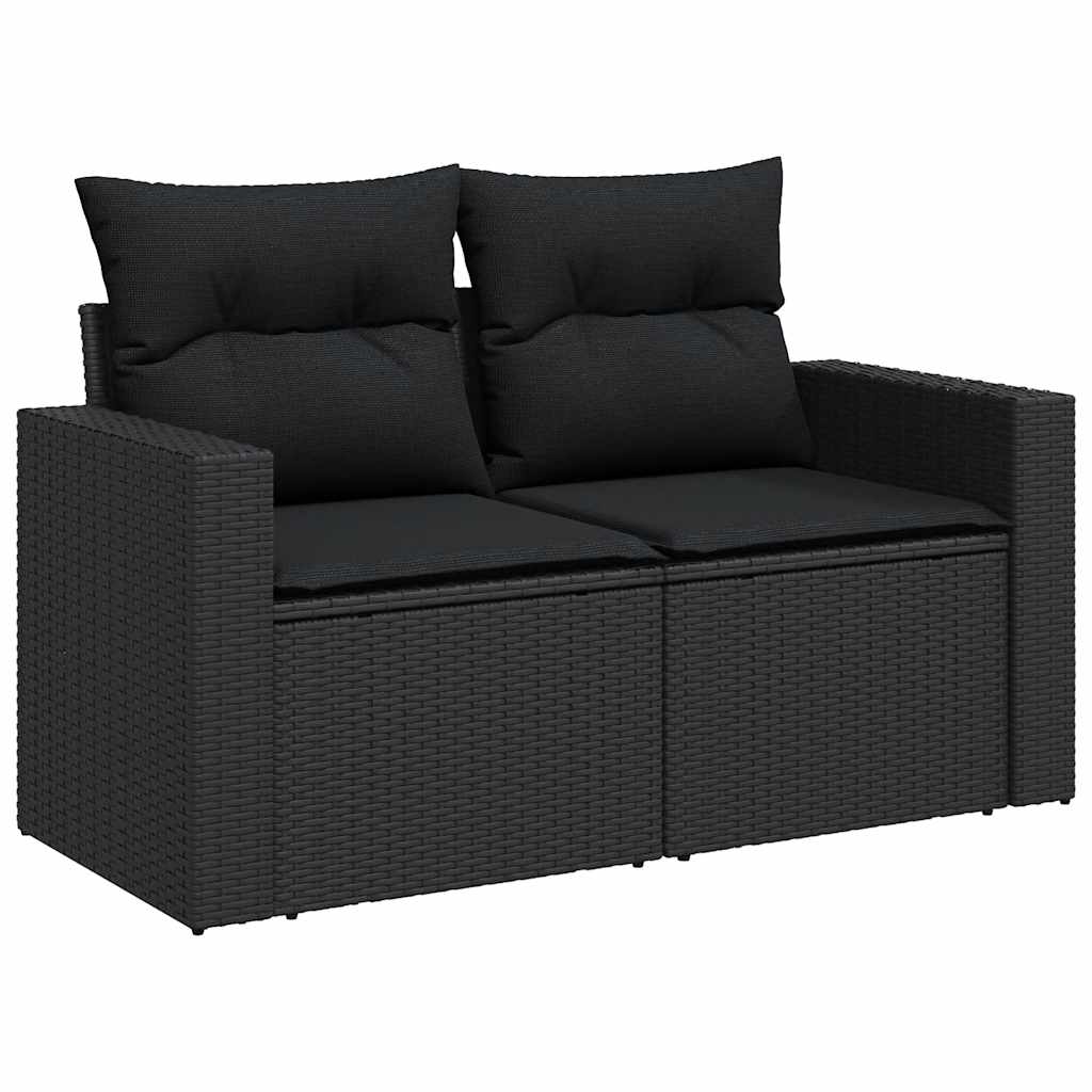 11-dijelni set vrtnih sofa od poliratana s jastucima crni