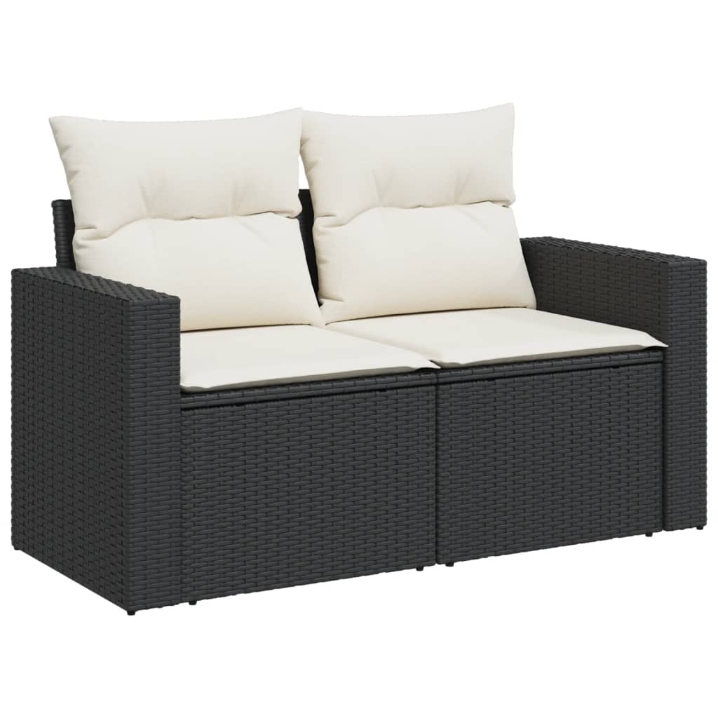 11-dijelni set vrtnih sofa od poliratana s jastucima crni
